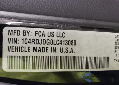 2020 Dodge Durango Gt Plus Awd z USA, uszkodzony, nr VIN 1C4RDJDG0LC413080